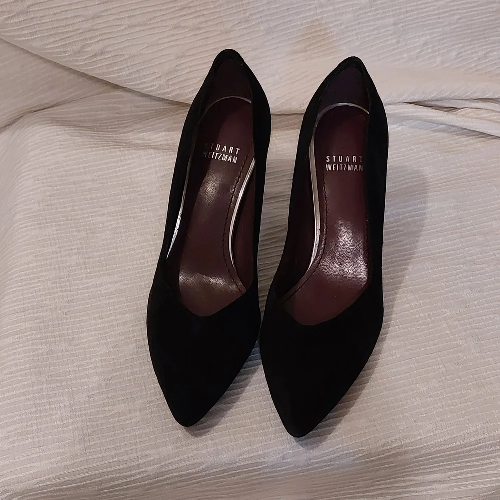 Stuart Weitzman Black Suede Women's Pumps - Picture 3 of 16